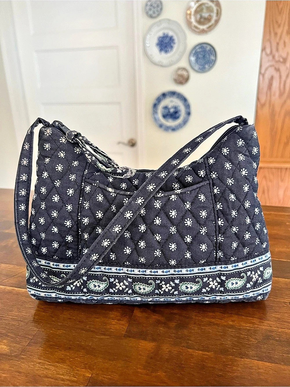 Vera Bradley Vintage Seaport Navy Small Hobo Bag